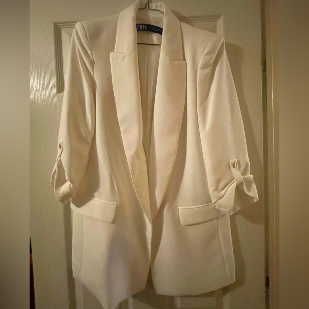 Zara white blazer
